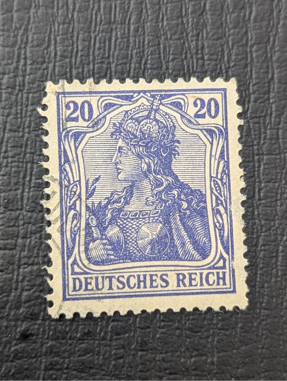Stamp Germany Reich Germania 20 Pfennig 1902 Jäschke BPP Mi. Nr. 72 a 🇩🇪